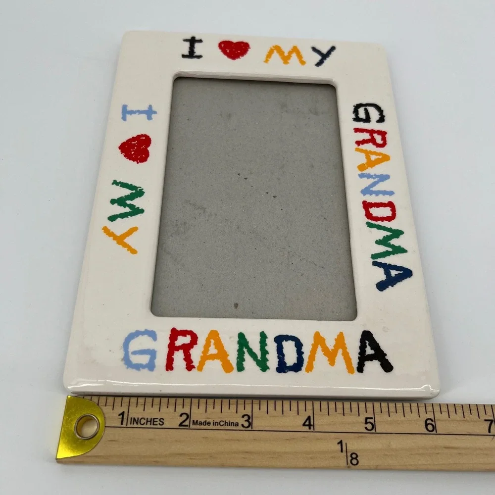 I Love My Grandma Picture Frame 4x6 Ceramic Home Decor Display Photo Gift‎